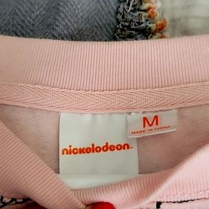 Nickelodeon Rugrats long-sleeved,pull string bottom, crop top, pink/black